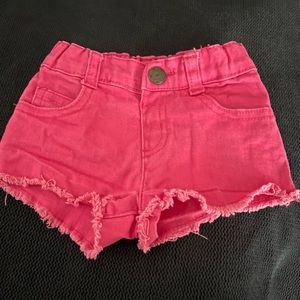 Pink curt off jean shorts